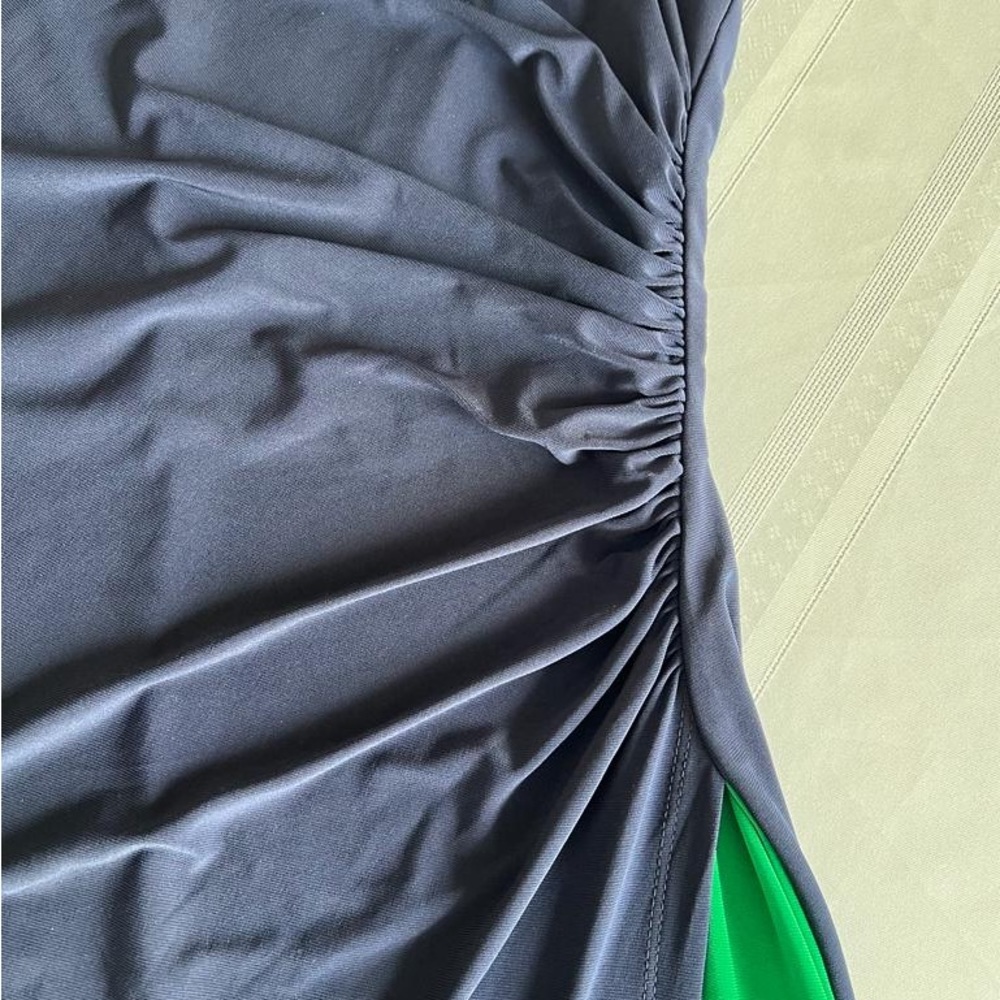 Ralph Lauren Two-Tone Green and Navy Midi Dress - Picture 5 of 9